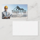 Architekt Holding Blueprints | Baustelle Visitenkarte (Vorne/Hinten)