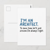 Architekt - Ich bin Architekt Postkarte (Vorne/Hinten)