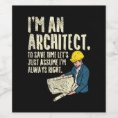 Architekt - Ich bin Architekt Weinetikett (Einzelnes Label)