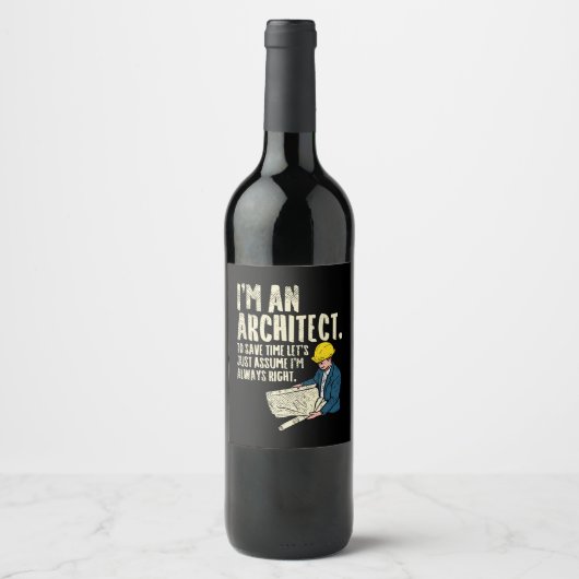 Architekt - Ich bin Architekt Weinetikett (Vorderseite)