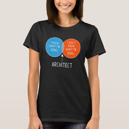 Architekt, ich weiß nicht, was ich tue farbenfroh  T-Shirt (Vorderseite)