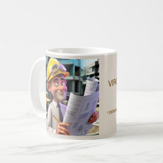 "ARCHITEKT" KAFFEETASSE (Vorderseite Links)