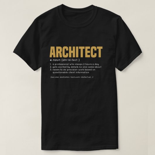 ARCHITEKT lustige Definition mit gelber Farbe T-Shirt (Design vorne)