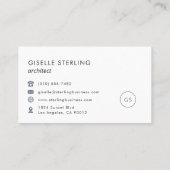 Architekt Luxury Navy Blue Moderne Elegant Visitenkarte (Rückseite)