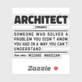Architekt Noun Definition Bau Funny Vater Aufkleber (Blatt)