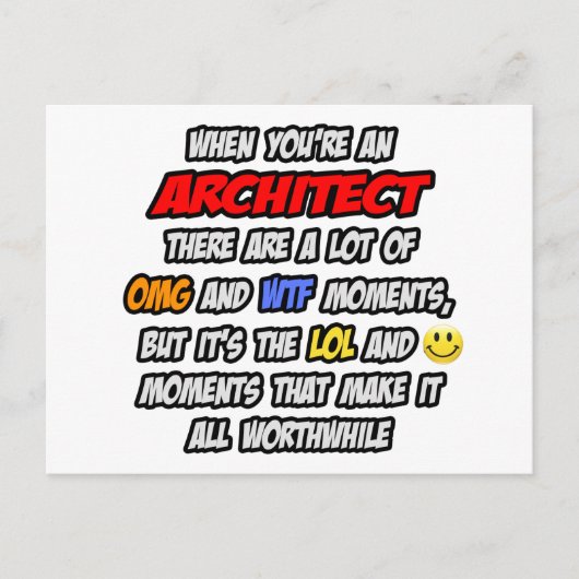 Architekt .. OMG WTF LOL Postkarte (Vorderseite)