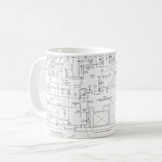 Architekt plant Kaffeemaschine Tasse (Vorderseite Links)