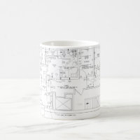 Architekt plant Kaffeemaschine Tasse