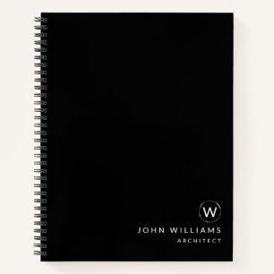 Architekt Professional Modern Minimalist Monogramm Notizblock