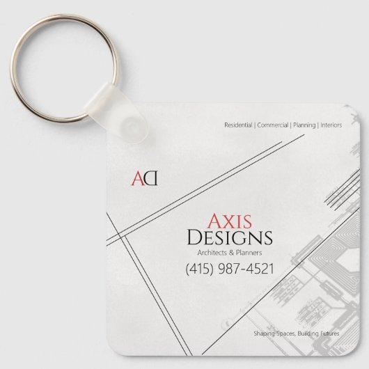 Architekt Schlüsselanhänger | Blueprint Design (Vorderseite)