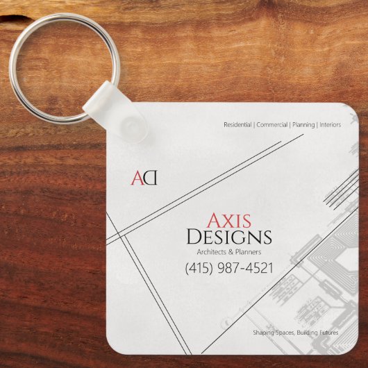 Architekt Schlüsselanhänger | Blueprint Design (Vorderseite)
