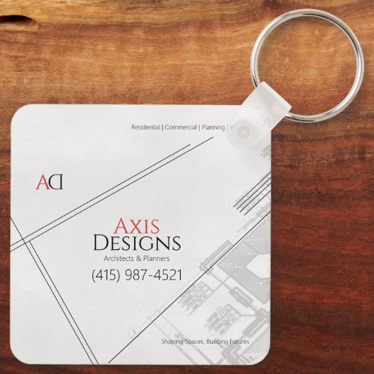 Architekt Schlüsselanhänger | Blueprint Design (Rückseite)