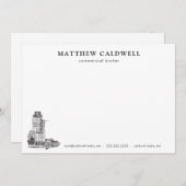 Architekt Sketch Personalisierter Kommerziell Brok Mitteilungskarte (Vorne/Hinten)