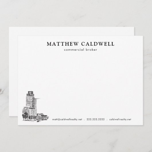 Architekt Sketch Personalisierter Kommerziell Brok Mitteilungskarte (Vorne/Hinten)