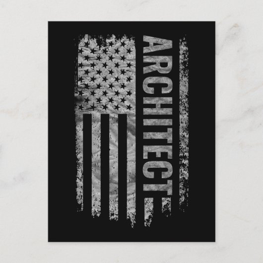Architekt USA-Flagge Distressed-Design Postkarte (Vorderseite)