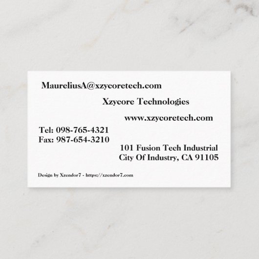 Architekt Visitenkarte (Rückseite)