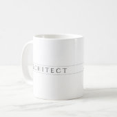 ARCHITEKT Weiße Keramik Tasse / Schwarz (Vorderseite Links)