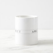 ARCHITEKT Weiße Keramik Tasse / Schwarz (Mittel)