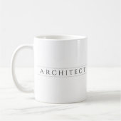 ARCHITEKT Weiße Keramik Tasse / Schwarz (Links)
