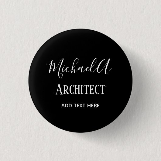 ARCHITEKTE Personalisierte Geschenke Klassisch Sch Button (Vorderseite)