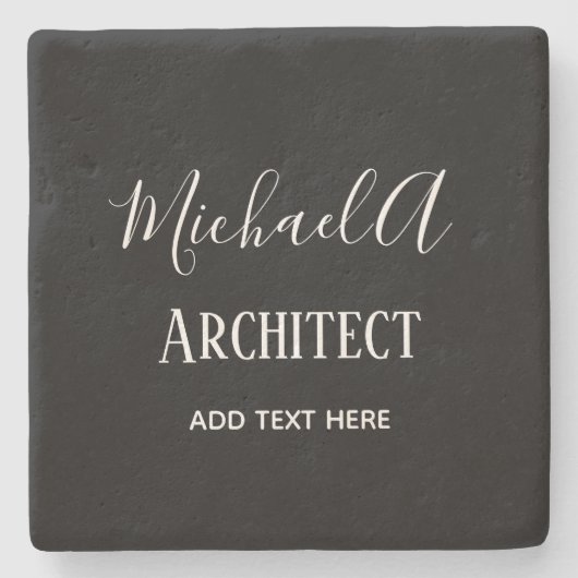 ARCHITEKTE Personalisierte Geschenke Klassisch Sch Steinuntersetzer (Vorderseite)
