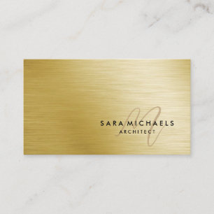 Architekten Bau Monogramm Faux Gold Visitenkarte