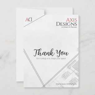 Architekten-Dankeskarten mit Blaupausen-Design Postkarte