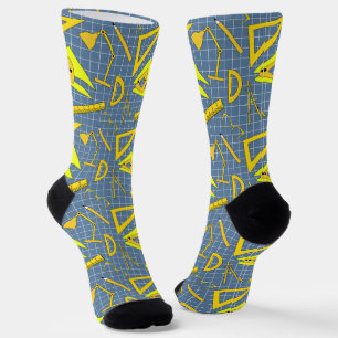 Architekten-Design-Tools Berufe Muster Blau Socken