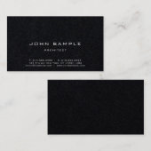 Architekten-eleganter beruflicher schwarzer Luxus Visitenkarte (Vorne/Hinten)