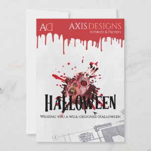 Architekten Halloween Zombie & Blut Grüße Feiertagskarte