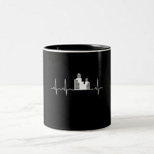 Architekten Herzschlag Häuser Architekten Geschenk Zweifarbige Tasse