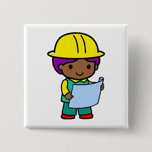 Architekten-Junge Button (Vorderseite)