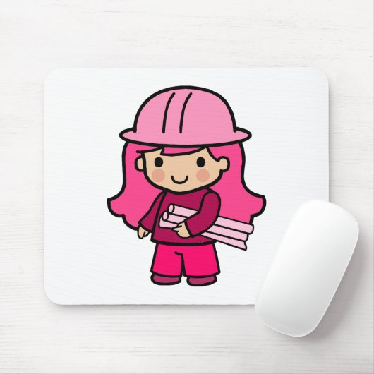 Architekten-Mädchen Mousepad (Mit Mouse)
