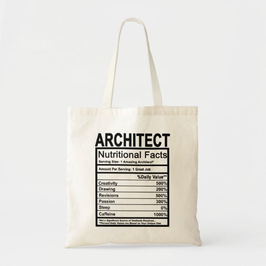 Architekten Nährwertangaben Tragetasche (Vorne)