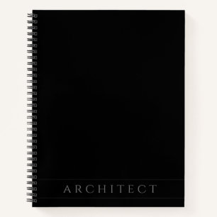 Architekten-Notizbuch 8,5x11 Schwarz Spiralbindung Notizblock