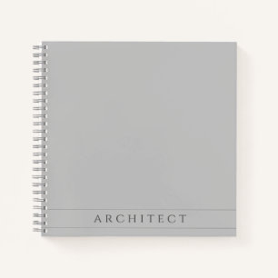 Architekten-Notizbuch, grau, Spiralbindung, 8,5" q Notizblock