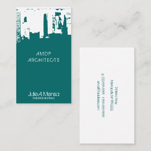 Architekten-Oberseiten-im Stadtzentrum gelegene Visitenkarte (Vorne/Hinten)