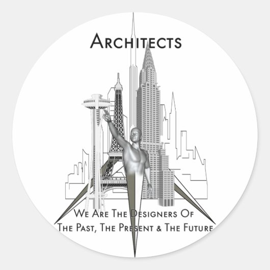 Architekten Runder Aufkleber (Vorderseite)