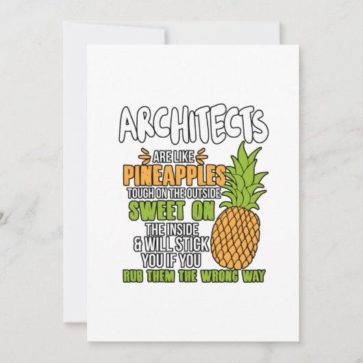 Architekten sind wie Ananas. Dankeskarte (Vorderseite)