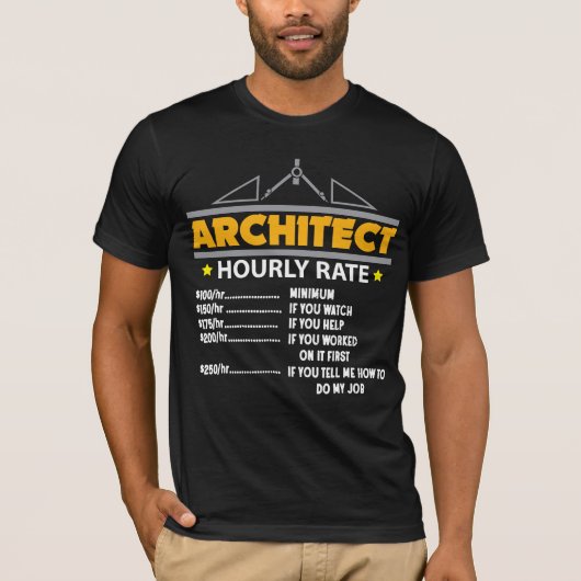 Architekten-stündlicher Anteil-lustiger T-Shirt (Vorderseite)