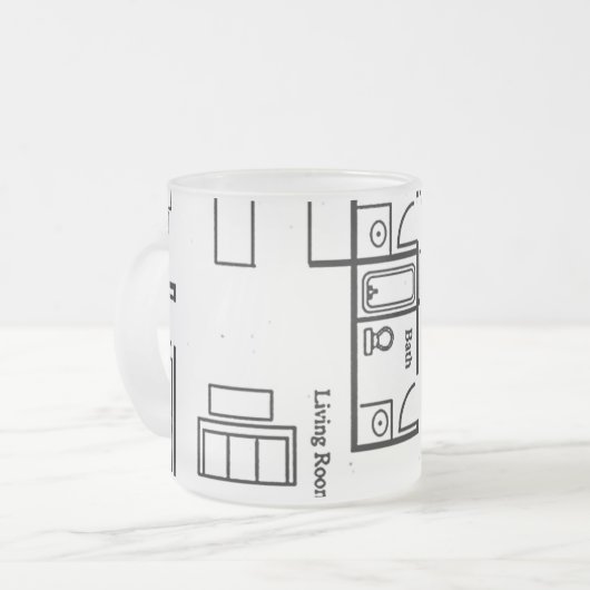 ARCHITEKTEN-TASSE - ENTWURFS-ENTWURFS-ENTWURF! MATTGLASTASSE (Vorderseite Links)