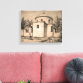 Architektonisch antike orthodoxe Kirchenruinen Zei Leinwanddruck (Insitu (Wohnzimmer))