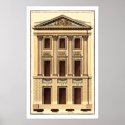Architektonische Fassade von Jean Deneufforge Poster (Vorne)