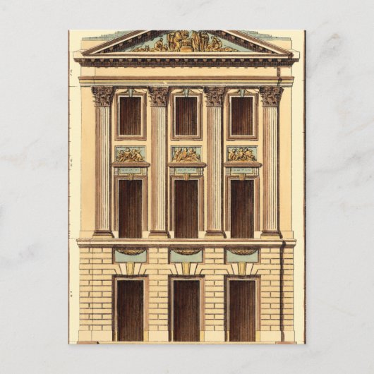 Architektonische Fassade von Jean Deneufforge Postkarte (Vorderseite)