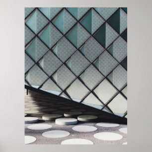 Architektonische Fotografie der Betonwand Poster