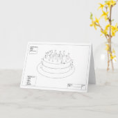 Architektonische Geburtstagskuche Karte (Gelbe Blume)