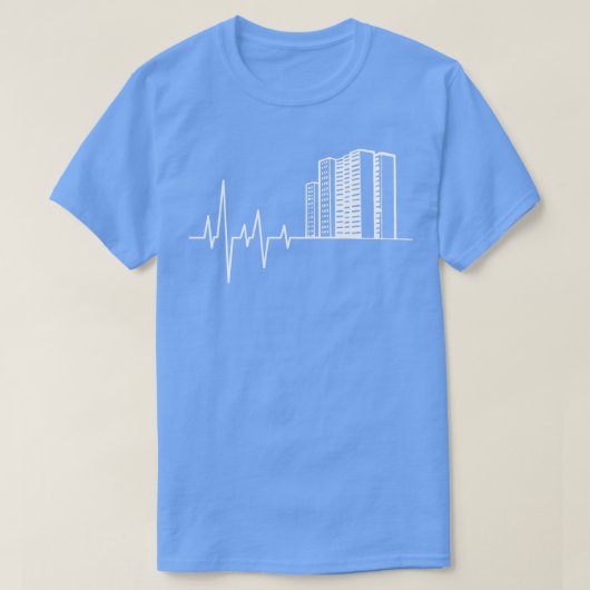 Architektonische Heartbeat-Häuser T-Shirt (Design vorne)