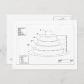 Architektonische Hochzeitstorte Postkarte (Vorne/Hinten)