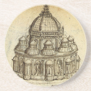 Architektonische Kathedrale Studie von Leonardo da Getränkeuntersetzer