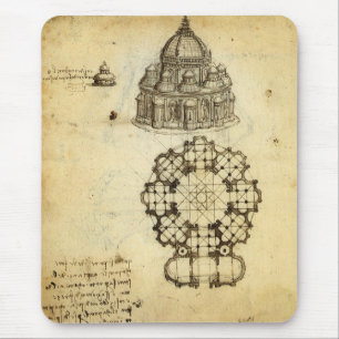 Architektonische Kathedrale Studie von Leonardo da Mousepad